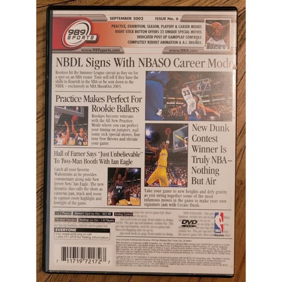 NBA ShootOut 2003 (Sony PlayStation 2, 2002) PS2 Complete with Manual - Picture 2 of 3
